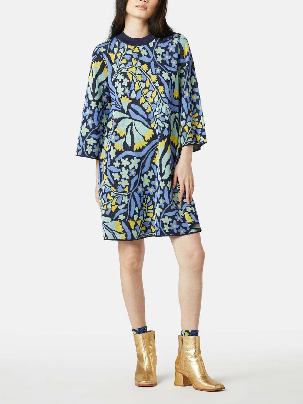 NEW! GORMAN Freshly Cut Lurex Dress Floral Print Shift Dress XL Size 20
